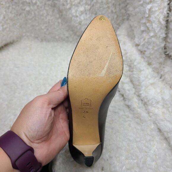 Yves Saint Laurent Vintage Chocolate Brown Leather Pumps sz 7.5 S - Picture 7 of 8